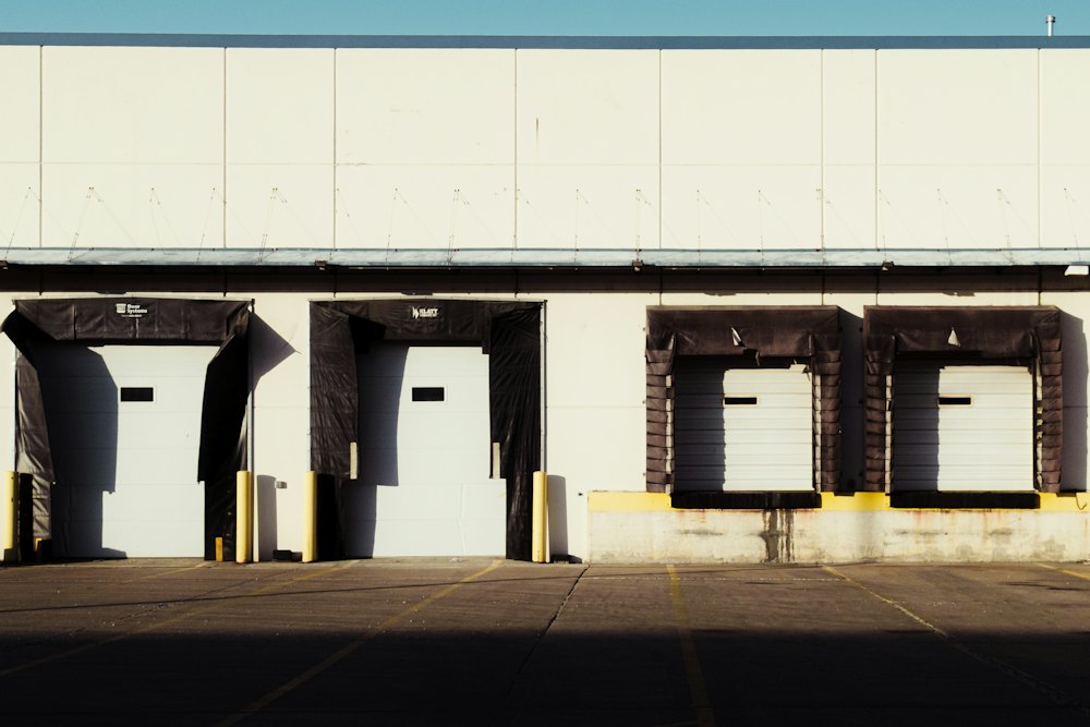 Row of warehouse loading docks
